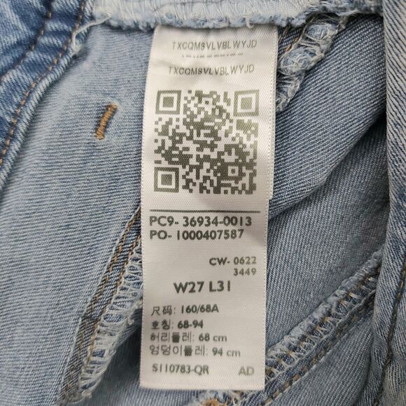 Levi's Jeans Womens 27 Blue Ribcage Boot Light Wash Stretch Ride Comfort Denim - Picture 9 of 11